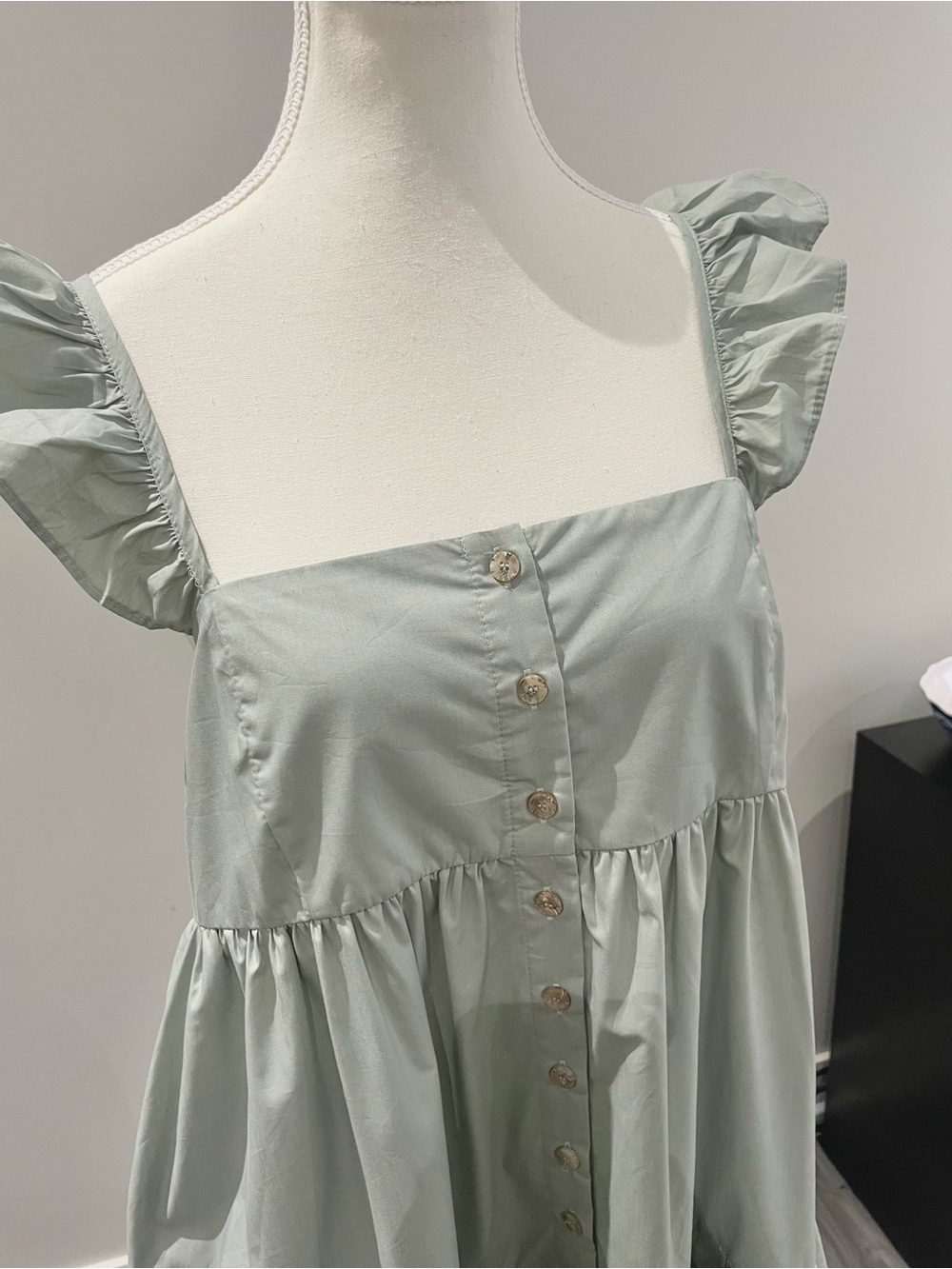 En Saison Sage Green Ruffle-Strap Tiered Maxi Dress - Picture 3 of 8